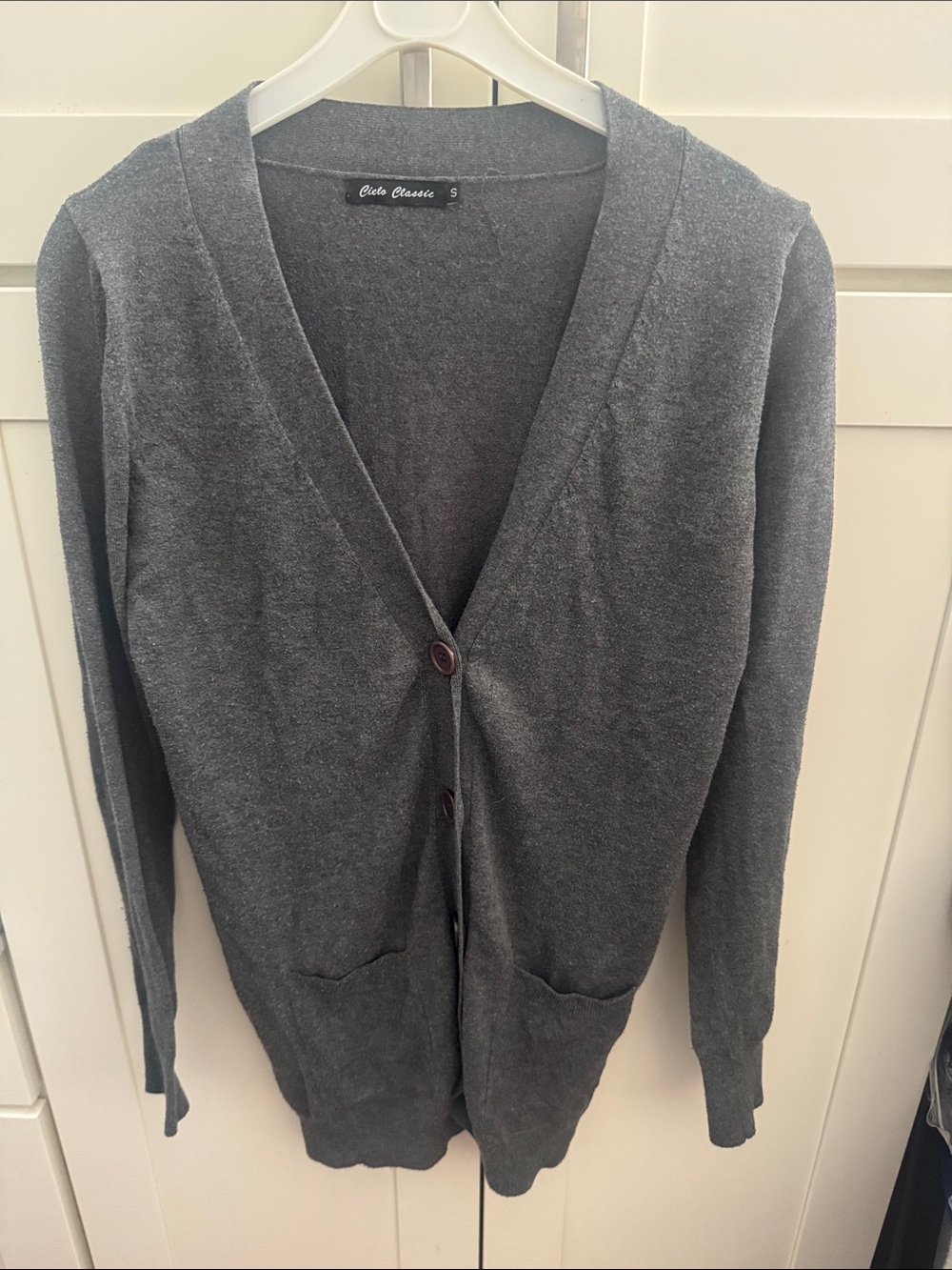 Women’s  Gray V-Neck Button Cardigan
